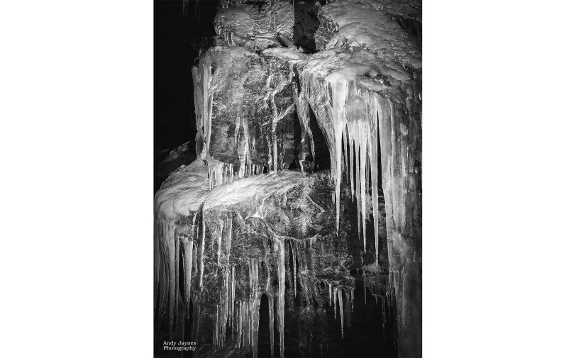Icicle Icicles in Black and White - 2019